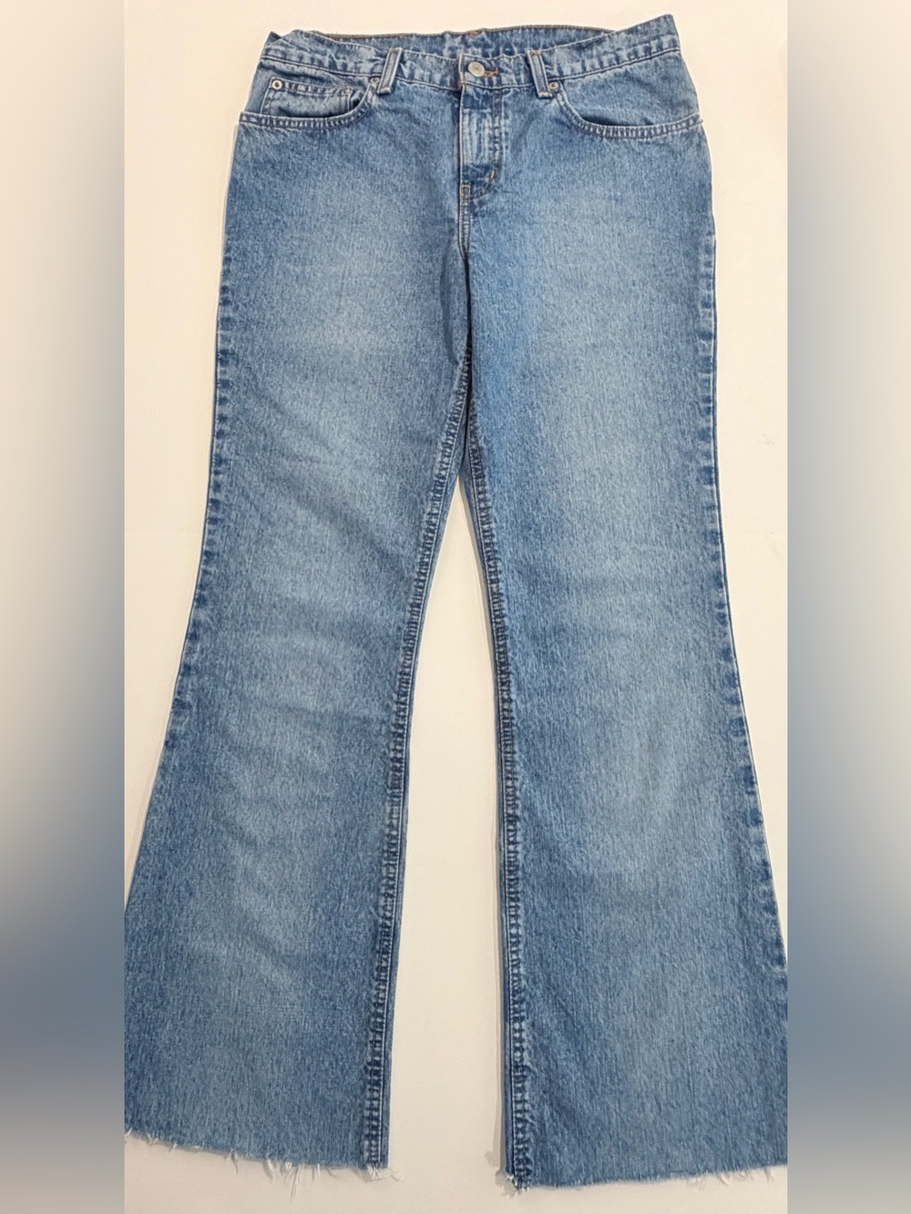 Vintage Polo Ralph Lauren Low Rise Flare Jeans Size 9/10 Y2K Raw Hem - Picture 3 of 8